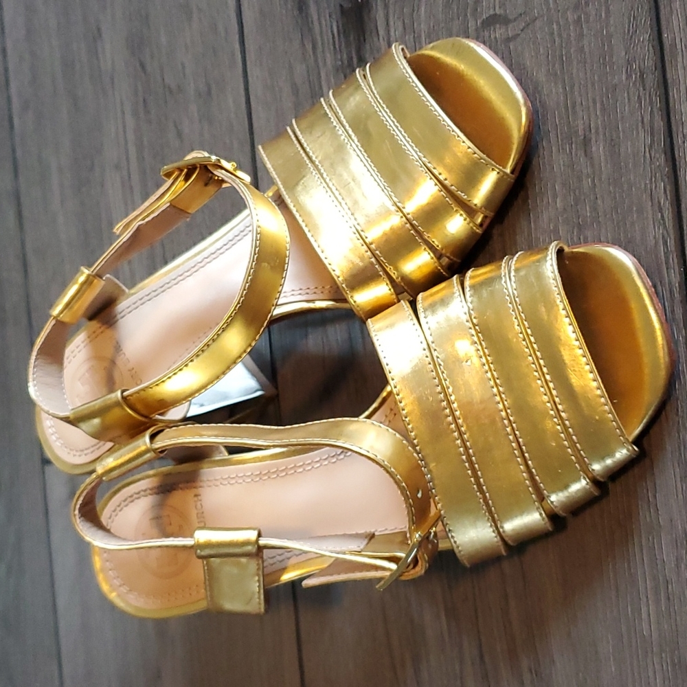 Gold Tory Burch heels